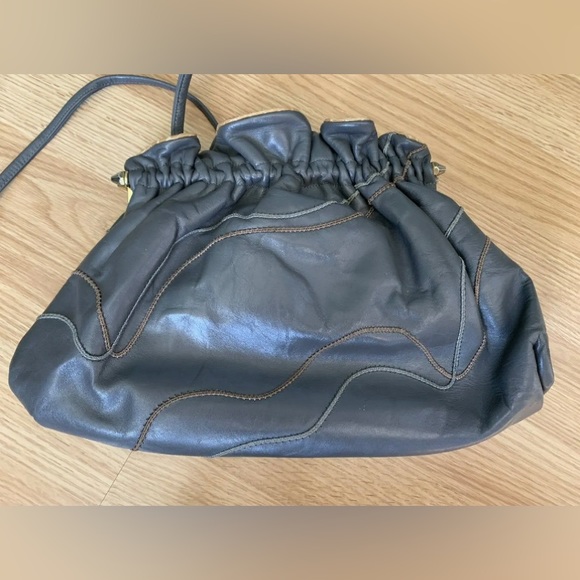 Carlo Fiori of Italy Leather Snakeskin Purse Shoulder Bag Handbag Gray Green Tan - Picture 2 of 16